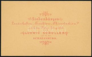 cca 1880 Segesvár (Schäßburg/Schässburg, Sighisoara) látképe, 4 db keményhátú fotó, Ludwig Schuller ...
