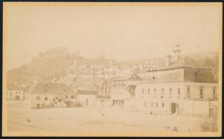 cca 1880 Segesvár (Schäßburg/Schässburg, Sighisoara) látképe, 4 db keményhátú fotó, Ludwig Schuller ...