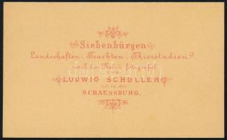 cca 1880 Segesvár (Schäßburg/Schässburg, Sighisoara) látképe, 4 db keményhátú fotó, Ludwig Schuller ...