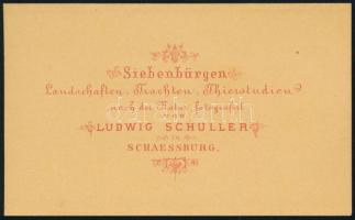 cca 1880 Segesvár (Schäßburg/Schässburg, Sighisoara) látképe, 4 db keményhátú fotó, Ludwig Schuller ...