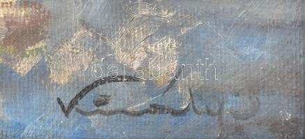 Király J jelzéssel (Király Jenő ?): Két leány. Olaj, vászon, jelzett. Egy kisebb sérüléssel (apró ly...