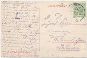 1911 Balatonalmádi, Öreghegyi részlet, szőlőskertek, villa, vasúti sín, munkások. Özv. Pethe Viktorn...