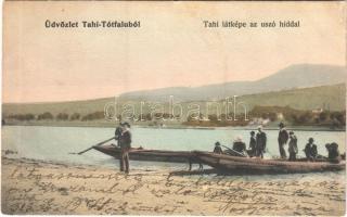 Tahitótfalu, Tahi-Tótfalu; Tahi látképe az úszó híddal (EB)