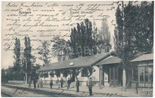 1900 Balatonszemes, Szemes; vasútállomás + PRAGERHOF-BUDAPEST 8. mozgóposta