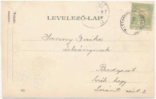 1900 Balatonszemes, Szemes; vasútállomás + "PRAGERHOF-BUDAPEST 8." mozgóposta