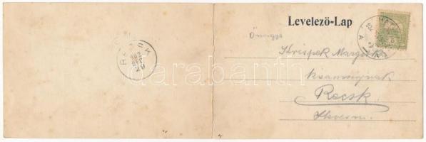 1902 Hatvan, pályaudvar, vasútállomás. Kinyitható panorámalap