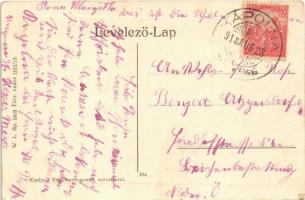 1918 Kápolna (Heves), Mária szobor, tér, piac árusokkal. W.L. Bp. 5503.  (EK)