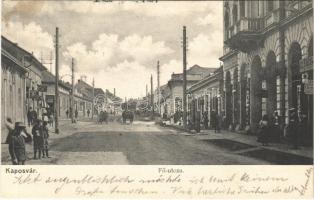 1907 Kaposvár, Fő utca, Révész József, Szalai, Lengyel Testvérek üzlete. Szalai Ferenc kiadása