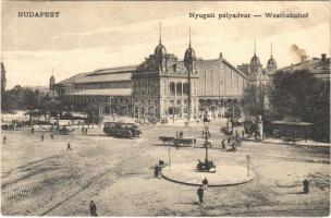 1908 Budapest VI. Nyugati pályaudvar, villamos (EK)