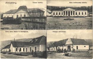 Alsópetény, Prónai és Báró Andreánsky kastély, Római katolikus iskola, községháza, Hangya szövetkezet üzlete