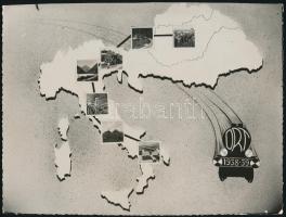 1938-1939 Vonattal Magyarországról Olaszországba, fotó, felületén törésnyomok, 17×23 cm
