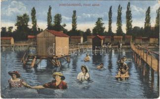 1919 Fonyód-fürdő, fürdő sátrak és fürdőzők