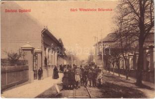 1910 Gyula, Báró Wenckheim Béla utca, vasúti sín. W.L. 1575. (Rb)