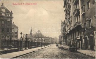 1917 Budapest XI. Műegyetem a Budafoki úttal, Auer Ignác kereskedése és dohánytőzsde, üzlet. Auer nyomda kiadása (EK)