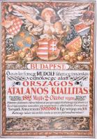 1885 Országos Általános Vásár nagy méretű plakát reprint. 70x90 cm Szélén ragasztónyomokkal