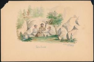 Friedrich István (?-?): Tátrafüred, 1895. Akvarell, papír, jelzett, 12×15 cm