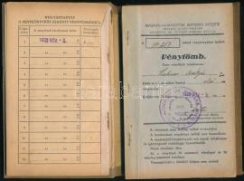 1938 Bp., Magánalkalmazottak Biztosító Intézete által kiadott vénykönyv és vénytömb egyben