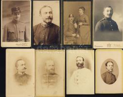 cca 1860-1890 13 db katonákat ábrázoló keményhátú fotó / 13 Vintage photographs of soldiers