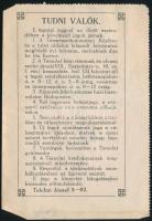 1924 Bp., A Királyi Magyar Természettudományi Társulat által kiállított tagsági évjegy