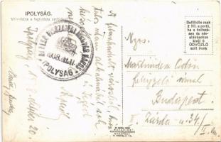 Ipolyság, Sahy; Városháza a legionista szobrával / town hall, monument + "1938 Az első visszaté...