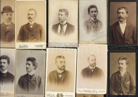 cca 1860-1890 11 db férfiakat ábrázoló keményhátú fotó főként magyar fényképészek mûtermébõl / 11 Vintage photographs of men