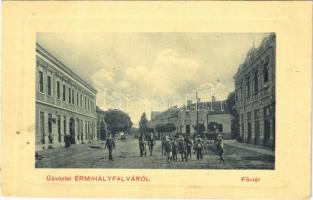 1912 Érmihályfalva, Valea lui Mihai; Fő tér, Mátrai Ákos Gyógyszertára a Sashoz. W.L. Bp. N 5989. 1912-15. / main street, pharmacy