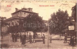 1907 Arad, Baross parki részlet, dohány és szivar eladás, kioszk. W.L. 507. / park, kiosk, tobacco shop (EK)