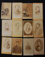 cca 1860-1890 12 db férfiakat ábrázoló keményhátú fotó / 12 Vintage photographs of men