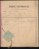 1864 Index lectionum (egyetemi index), benne Wenzel Gusztáv aláírásával