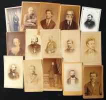 cca 1860-1890 15 db férfiakat ábrázoló keményhátú fotó / 15 Vintage photographs of men