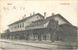 1912 Tövis, Teius; vasútállomás. Ábrahám testvérek 137. / railway station