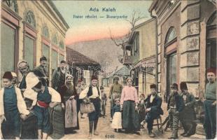 Ada Kaleh, Török bazár törökökkel / Turkish bazaar shops