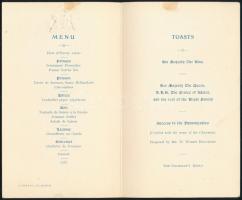 1911 The Dynamicables évfordulós vacsora (The Trocadero Restaurant) programkártyája