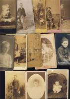 cca 1860-1890 13 db gyermekeket ábrázoló keményhátú fotó magyar fényképészek műterméből/ 13 Vintage photographs of children