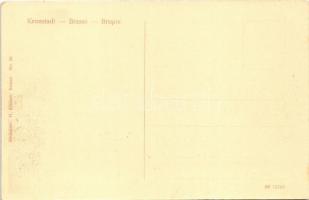 Brassó, Kronstadt, Brasov; Fő tér, Fekete templom, piac, lovaskocsik, J.L. & Hesshaimer üzlete. ...