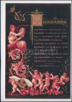 cca 1900 Róma, koncert programkártyája puttós grafikával, litho