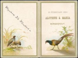 1884 Aloysius & Maria Borgerhut litho menükártya