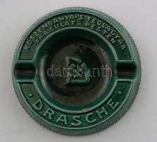 Drasche saját reklám hamutál Köszénbánya-s téglagyár Társulat Pesten felirattal, jelzett, lepattanással és kisebb karcokkal, d:15cm.
