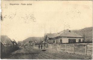 1911 Nagyalmás, Almasu Mare; posta épület, utca. Papp Antal kiadása / post office, street (szakadás / tear)