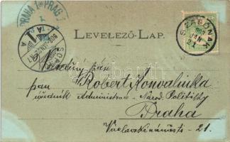 1903 Borostyánkő, Bernstein; Alsó tér este. Ignatz Heinrich / Unterer Platz / square, night