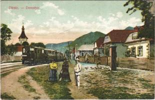 Derestye, Darste, Dyrste, Dirste (Brassó, Brasov); utca, városi vasút, kisvasút, vonat / street, urban railway, train