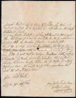 1784 Német nyelvű kézzel írt levél