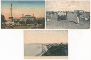 4 db régi bolgár városképes lap: Rusze, Burgasz / 4 pre-1945 Bulgarian town-view postcards: Ruse, Burgas