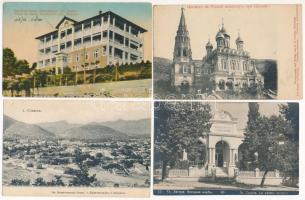 4 db régi bolgár városképes lap / 4 pre-1945 Bulgarian town-view postcards