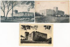 Gyula - 3 db régi képeslap: vár / 3 pre-1945 postcards