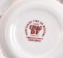 Csehszlovák Epiag kávéskészlet, 2 db kiöntővel, 1 db cukortartóval, 6 db csészével, 6 db csészealjja...