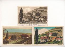 Badacsony - 10 db főleg régi városképes lap: Kisfaludy ház / 10 mainly pre-1945 town-view postcards