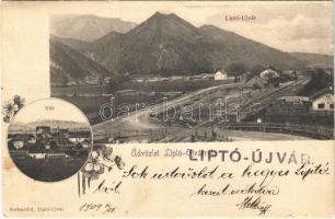 1904 Liptóújvár, Liptó-Újvár, Liptovsky Hrádok; vasútállomás, vár. Rothschild / railway station, castle. floral