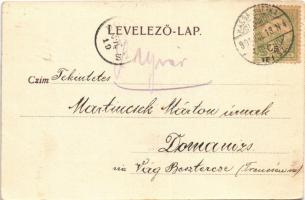 1904 Liptóújvár, Liptó-Újvár, Liptovsky Hrádok; vasútállomás, vár. Rothschild / railway station, cas...