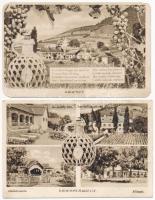 Badacsony - 6 db régi képeslap Ibos szőlőgazdaság és borozó reklámmal / 6 pre-1945 postcards with wi...